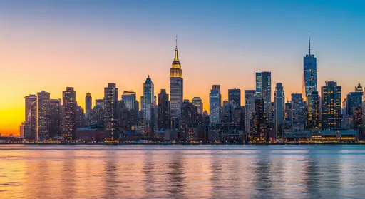 New York City skyline with Empire State Building travel photo for cheap flights guide