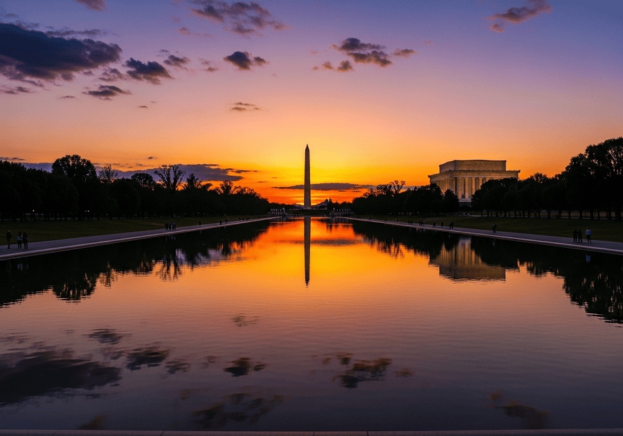 National Mall with Washington Monument and Lincoln Memorial showing Washington DC travel experience