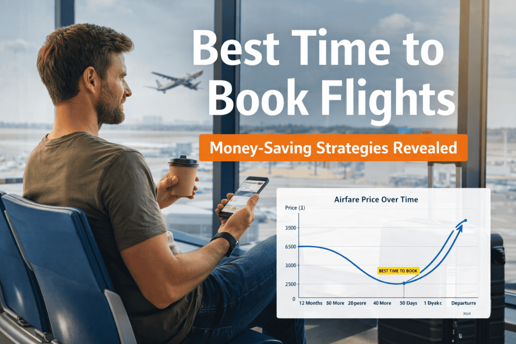 Flight price trend chart showing best time to book flights before departure for lowest airfare